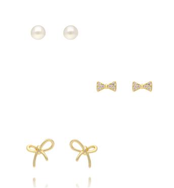 Zestaw kolczyków pozłacanych z cyrkoniami KLT0038