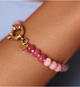 Bransoletka z różowych jadeitów BSC2370