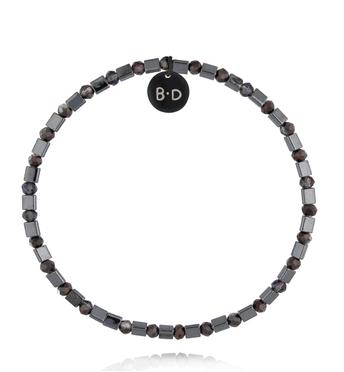 Bransoletka z hematytów i szklanych kryształków BTW3644