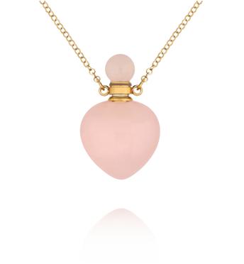 Naszyjnik z perfumetką z różowego kwarcu NLB0359
