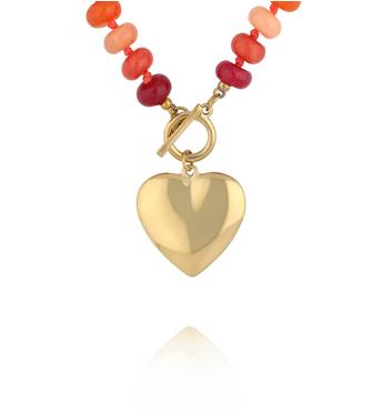 Naszyjnik z pomarańczowymi jadeitami NPA1496