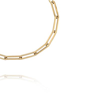 Bransoletka z prostokątnych ogniw ze stali szlachetnej złota BSY0553