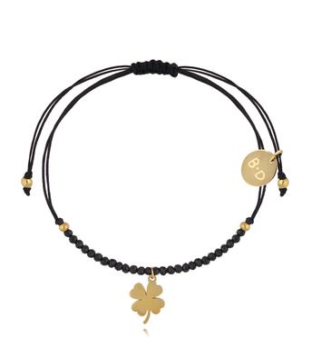 Bransoletka z turmalinami i złotą koniczynką Feliz BMT0232