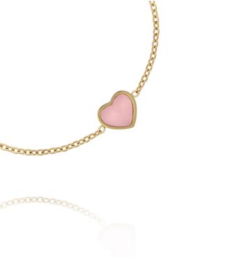 Bransoletka z sercem z kwarcu różowego BSA0999
