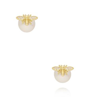 Kolczyki pszczółki z perłą KPE0202