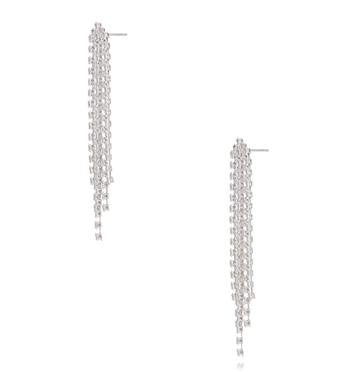 Kolczyki z kryształową kaskadą srebrne KSS2162