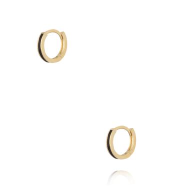 Zestaw złotych kolczyków kółek z emalią KLU0180