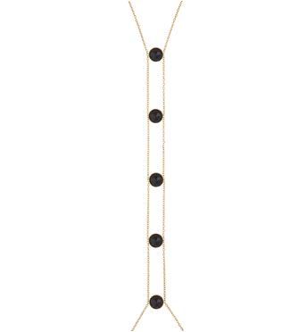 Naszyjnik Body Chains z czarnymi agatami NEA0264