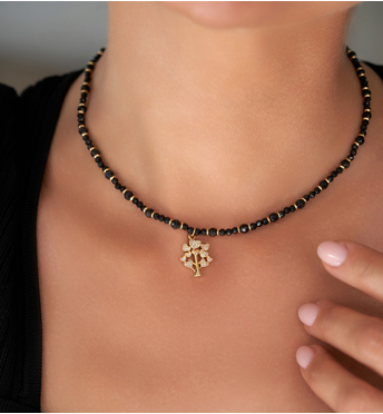 Naszyjnik z turmalinami i drzewkiem szczęścia Lucky Tree NTW0670