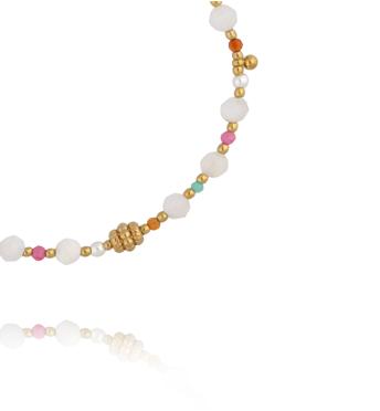 Bransoletka z kamieniami księżycowymi, granatami i jadeitami BEA0088