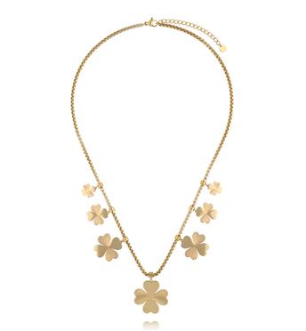 Naszyjnik z koniczynkami złoty NEA0039