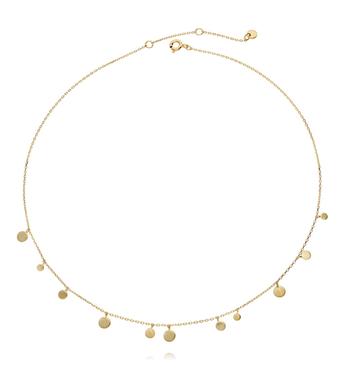 Naszyjnik srebrny pozłacany z kółeczkami NFA0026