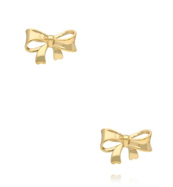 Kolczyki złocone w kształcie kokardki KSY0586