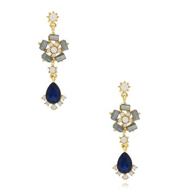 Kolczyki wiszące z szarymi i granatowymi kryształami KSS2129