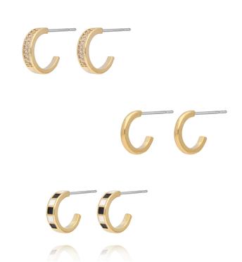 Zestaw złotych kolczyków KLU0176