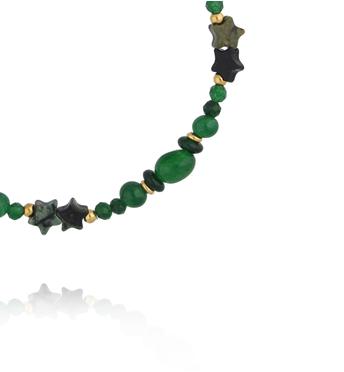 Bransoletka z zielonego awenturynu z gwiazdkami BTW3659