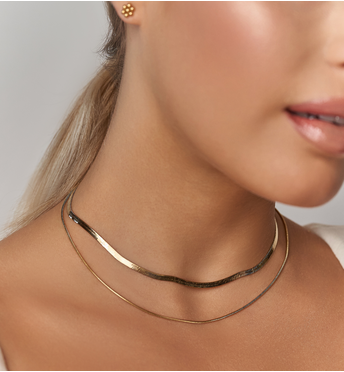 Naszyjnik żmijka podwójna złota Vana NSA0952