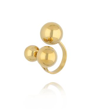 Pierścionek z kulkami złoty PSA1041