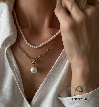 Naszyjnik złoty z perłą Nathália NSA1006