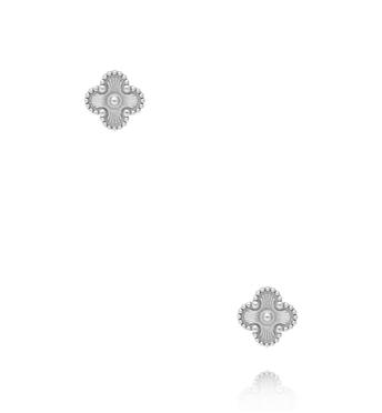 Kolczyki srebrne w kształcie delikatnej koniczynki KSY0579