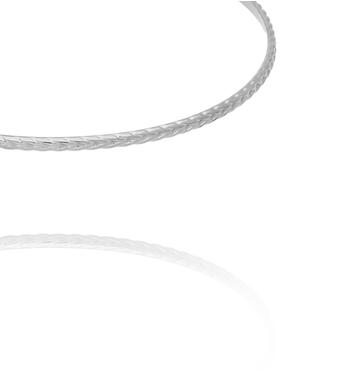 Bransoletka sztywna o delikatnym splocie srebrna BEA0076