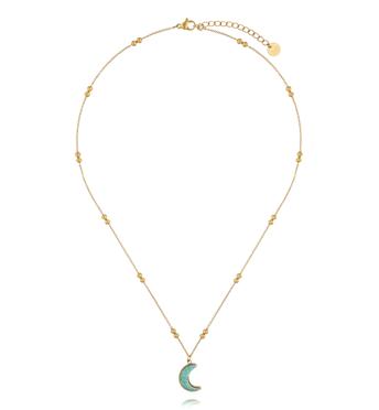 Naszyjnik złoty z księżycem z amazonitu NSY0889