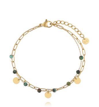 Bransoletka z turkusem afrykańskim złota BEA0042