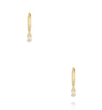 Kolczyki okrągłe złote z kryształkami KSS2195