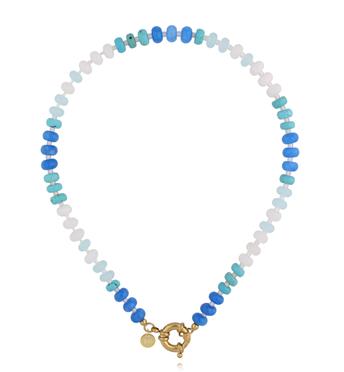 Naszyjnik z niebieskich jadeitów NSC0665