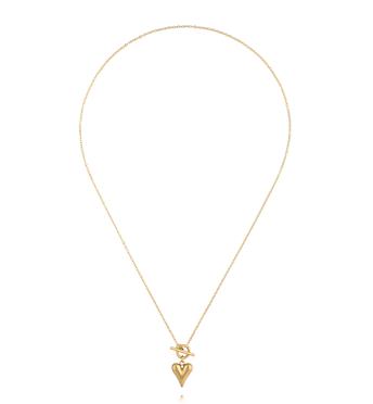 Naszyjnik z zapięciem toggle i sercem w kolorze złota NSY0925