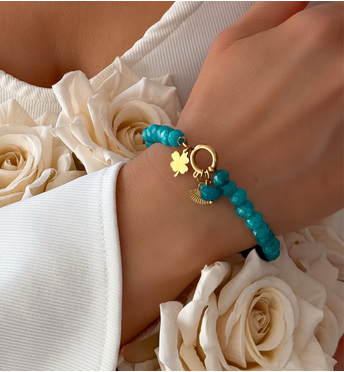 Bransoletka morska z agatami BPA0539