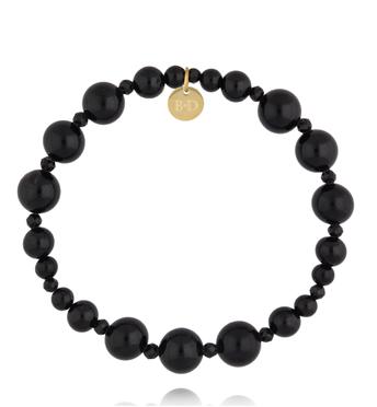 Bransoletka z czarnym turmalinem na elastycznej gumce BPA0655