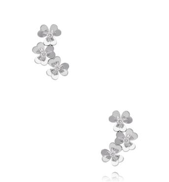 Kolczyki z kwiatuszkami srebrne KSY0696