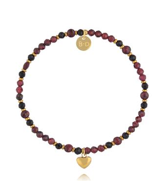 Bransoletka z granatami i turmalinami z sercem BTW3745