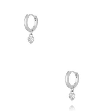 Zestaw srebrnych kolczyków kólek z zawieszkami KLU0181