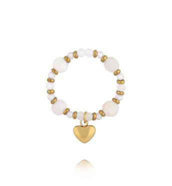 Pierścionek elastyczny z kamieniami księżycowymi PTW0656