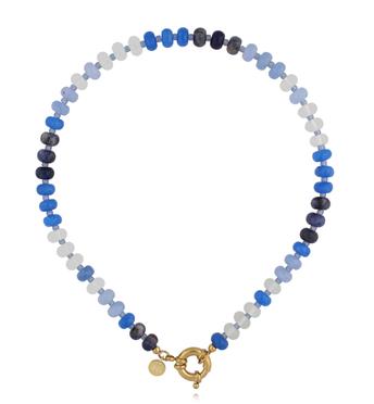 Naszyjnik z granatowych i niebieskich jadeitów NSC0666
