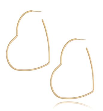 Kolczyki złote serca ze stali szlachetnej KSA0225