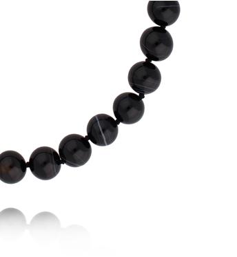 Naszyjnik z czarnymi agatami NPA1534
