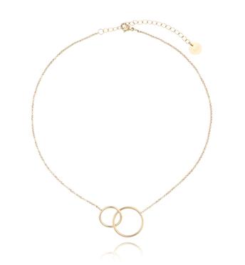 Naszyjnik złoty z kółkami ze stali szlachetnej NSA0035