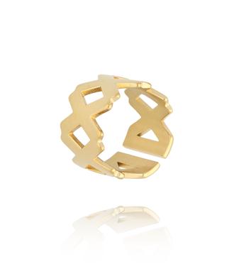 Pierścionek o geometrycznej formie złoty PSA1135