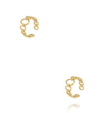 Nausznice złote z okrągłymi motywami KSY0584