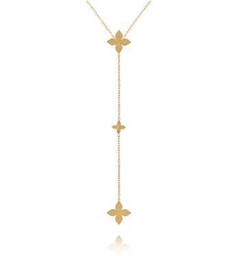 Naszyjnik z krawatkami i koniczynkami w kolorze złota NSY0891