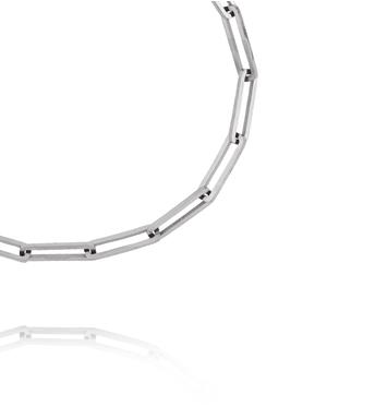 Bransoletka z prostokątnych ogniw ze stali szlachetnej srebrna BSY0552