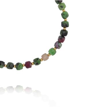 Bransoletka z naturalnym zoisytem z rubinem BPA0758