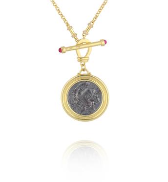 Naszyjnik złoty z monetą antyczny NRG0541