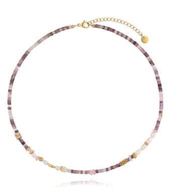 Naszyjnik z kamieniami w odcieniach fioletu NSC0651