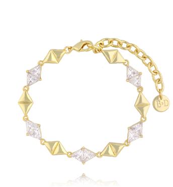 Bransoletka z geometrycznymi elementami w złocie BSS0296