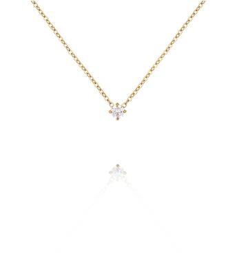 Naszyjnik z subtelną cyrkonią złoty NSY0623