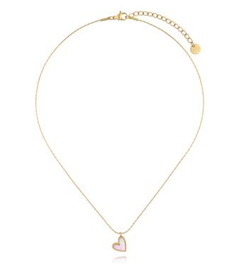 Naszyjnik z sercem z masy perłowej w kolorze złota NSY0923